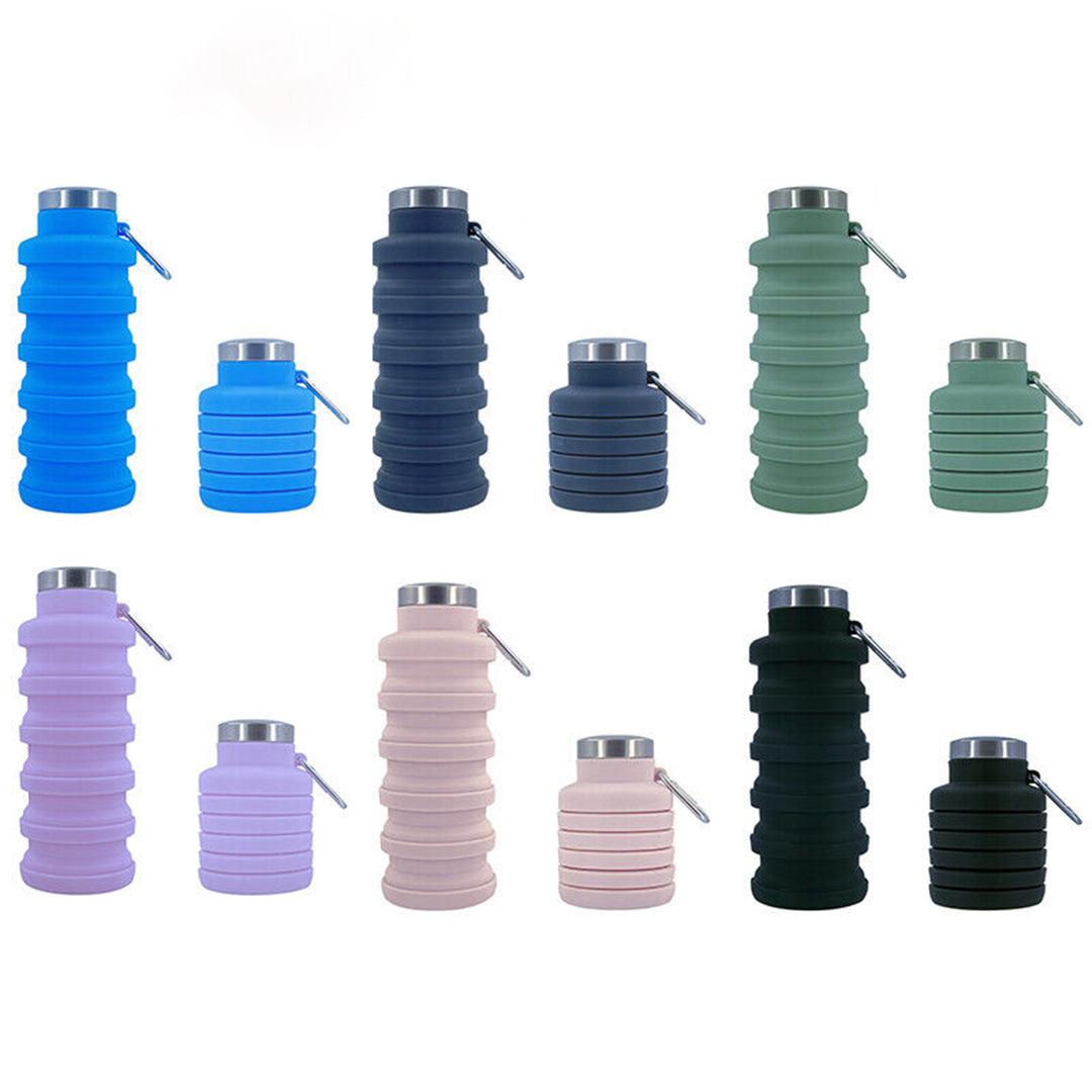Best Collapsible Water Bottle UK - 500ml Collapsible Silicone Drink Bottle Foldable Water Bottle