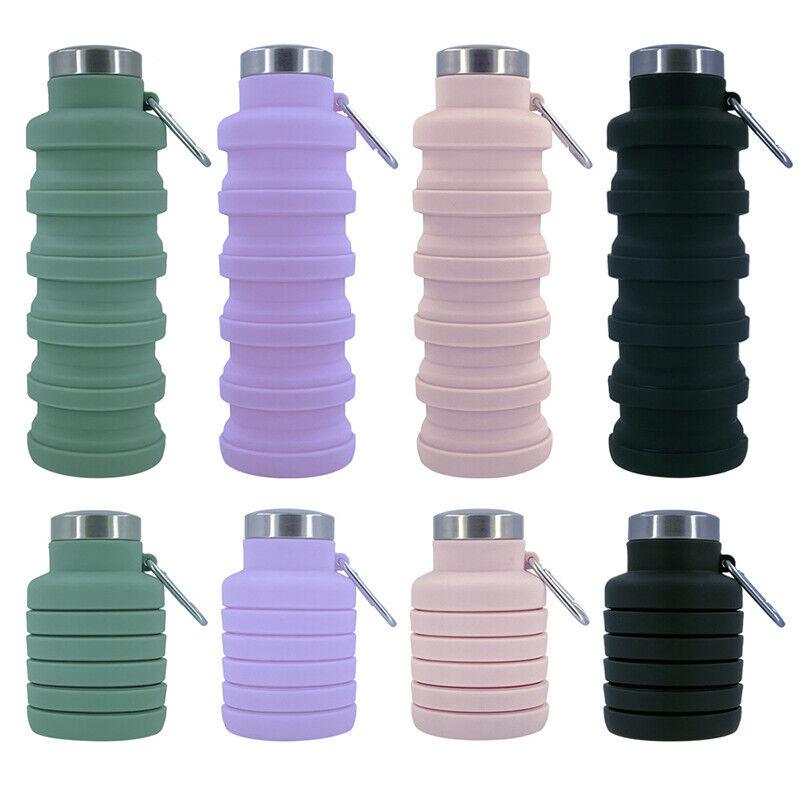 Best Collapsible Water Bottle UK - 500ml Collapsible Silicone Drink Bottle Foldable Water Bottle