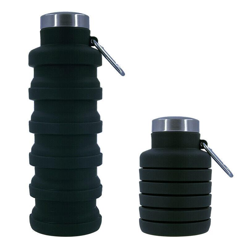 Best Collapsible Water Bottle UK - 500ml Collapsible Silicone Drink Bottle Foldable Water Bottle