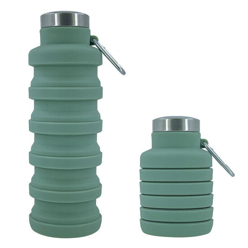 Best Collapsible Water Bottle UK - 500ml Collapsible Silicone Drink Bottle Foldable Water Bottle