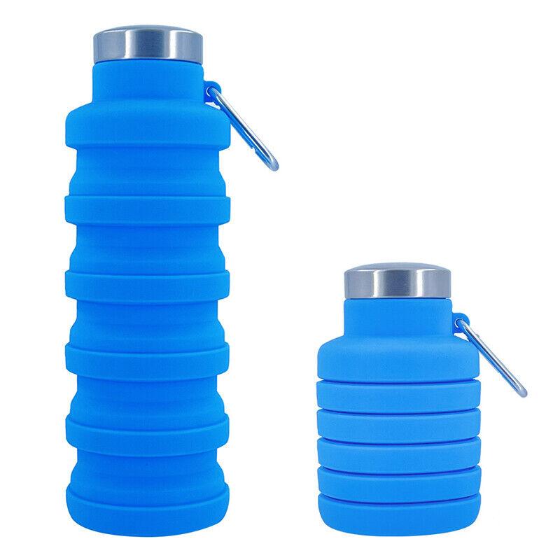 Best Collapsible Water Bottle UK - 500ml Collapsible Silicone Drink Bottle Foldable Water Bottle