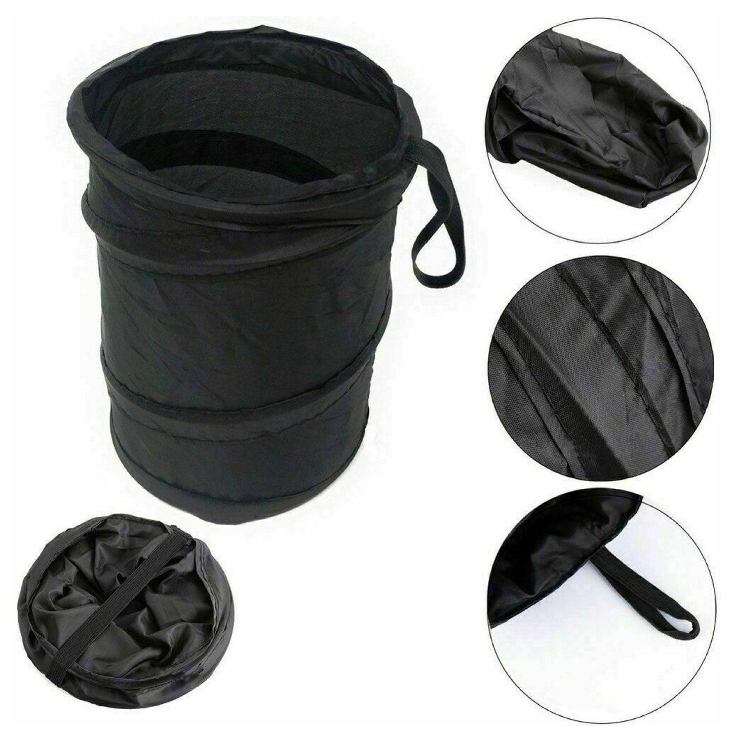 Mini Car Bin - Pop Up Black Storage Dustbin Foldable Travel Mini Rubbish Waste Basket