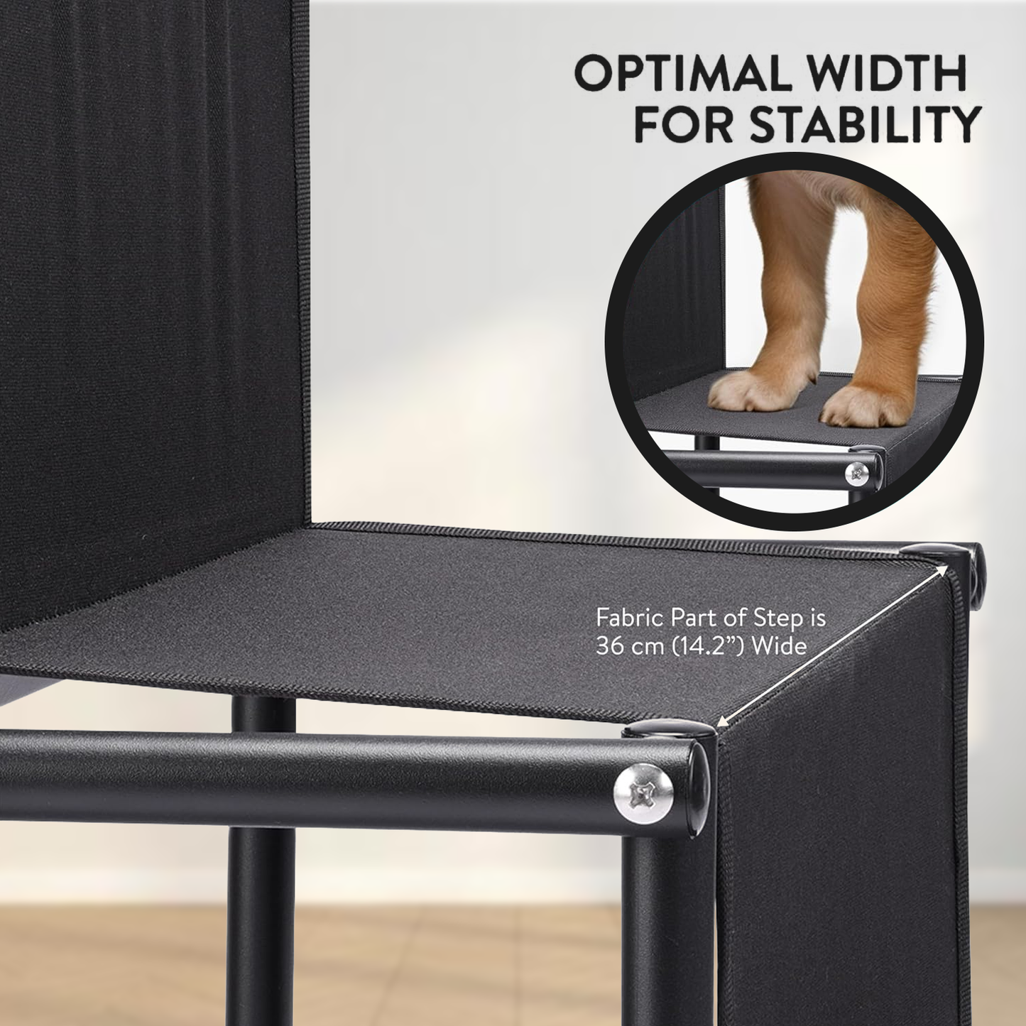 Folding Dog Steps – 4 Stairs Portable Dog Ramp Steps Car Boot Access Ladder for Pet Dog Cat