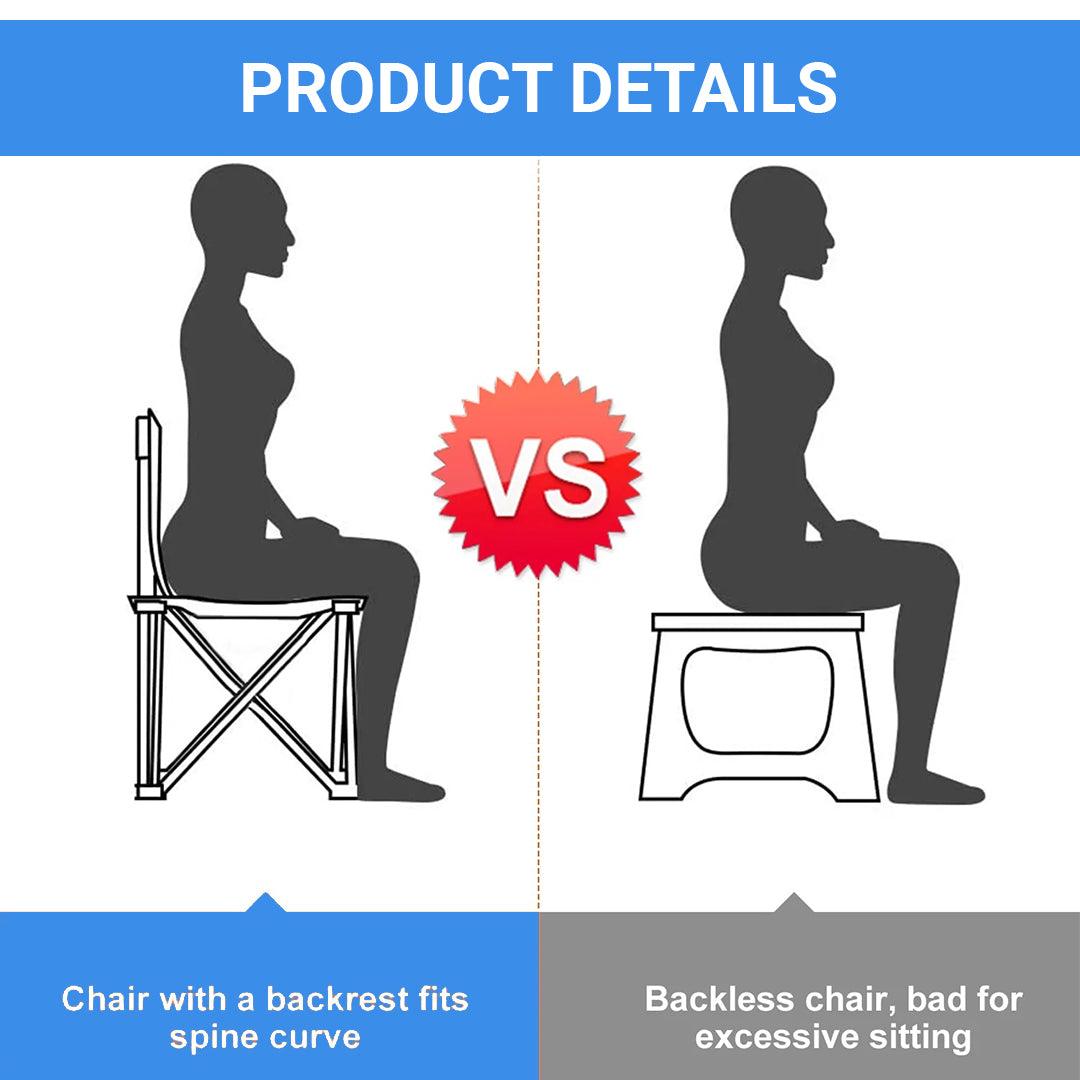 Outdoor Camping Chair - Padded Folding Camping Deluxe Fold Chairs High Back With Cup Holder & Carry Bag