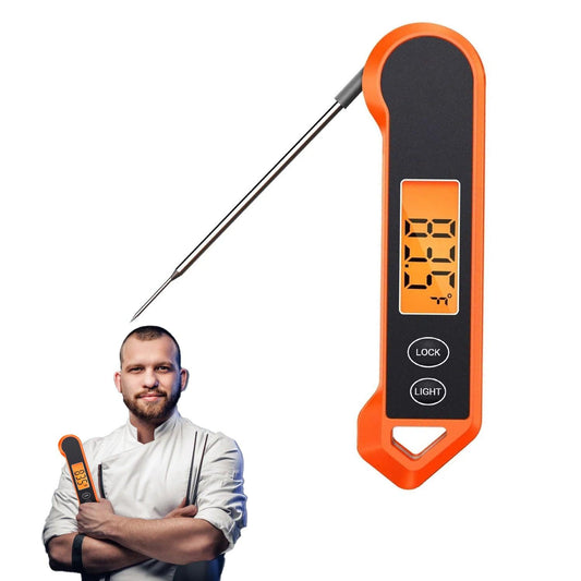 Food Cooking Thermometer - Digital Meat Thermometer for Cooking with Ambidextrous Backlit, Waterproof Meat Thermometer Probe for Kitchen Food Temperature BBQ Grill Smoker Oil Fry Candy Instant Read Thermometer