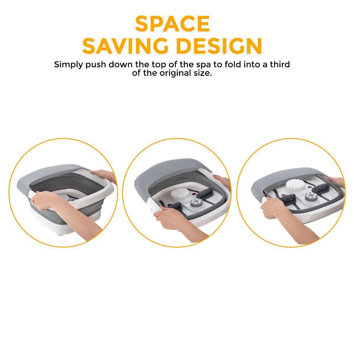 Foot Spa Massager - Foot Spa Pedicure Wet Bath Bubble Massage Bucket Feet Therapy Soothing Folding