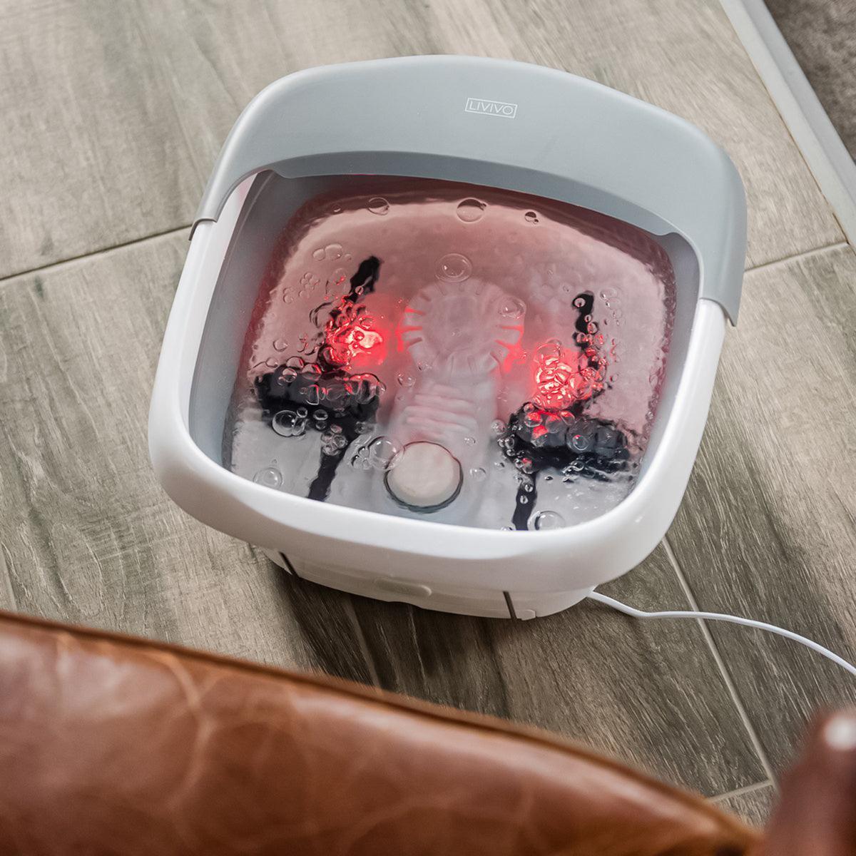 Foot Spa Massager - Foot Spa Pedicure Wet Bath Bubble Massage Bucket Feet Therapy Soothing Folding