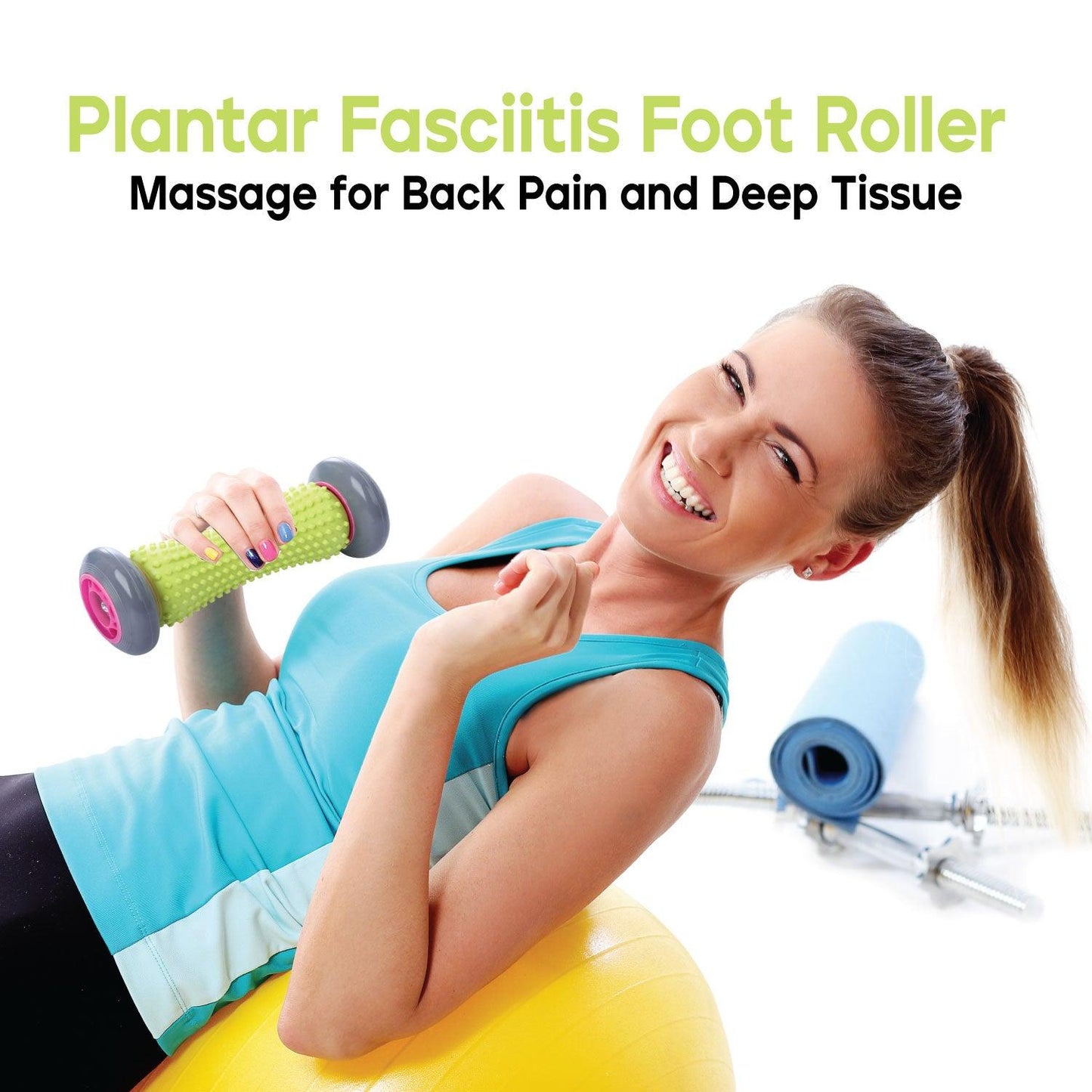 Foot Roller for Plantar Fasciitis - Heel Muscle Knot Pain Tension Reliever Foot Massage Roller
