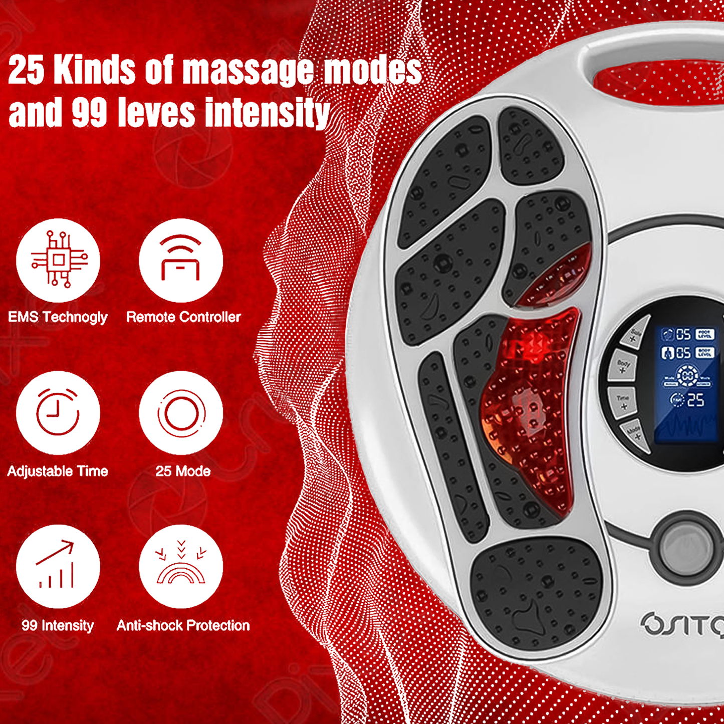 Circulation Foot Massager – EMS & TENS Electric Foot Stimulator for Pain Relief & Blood Flow