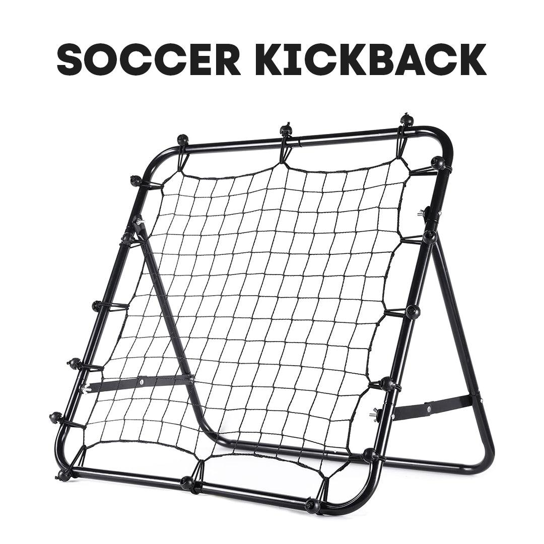 Football Rebound Net - Soccer Practise Net Kickback Target Goal Teens Adults Training Black