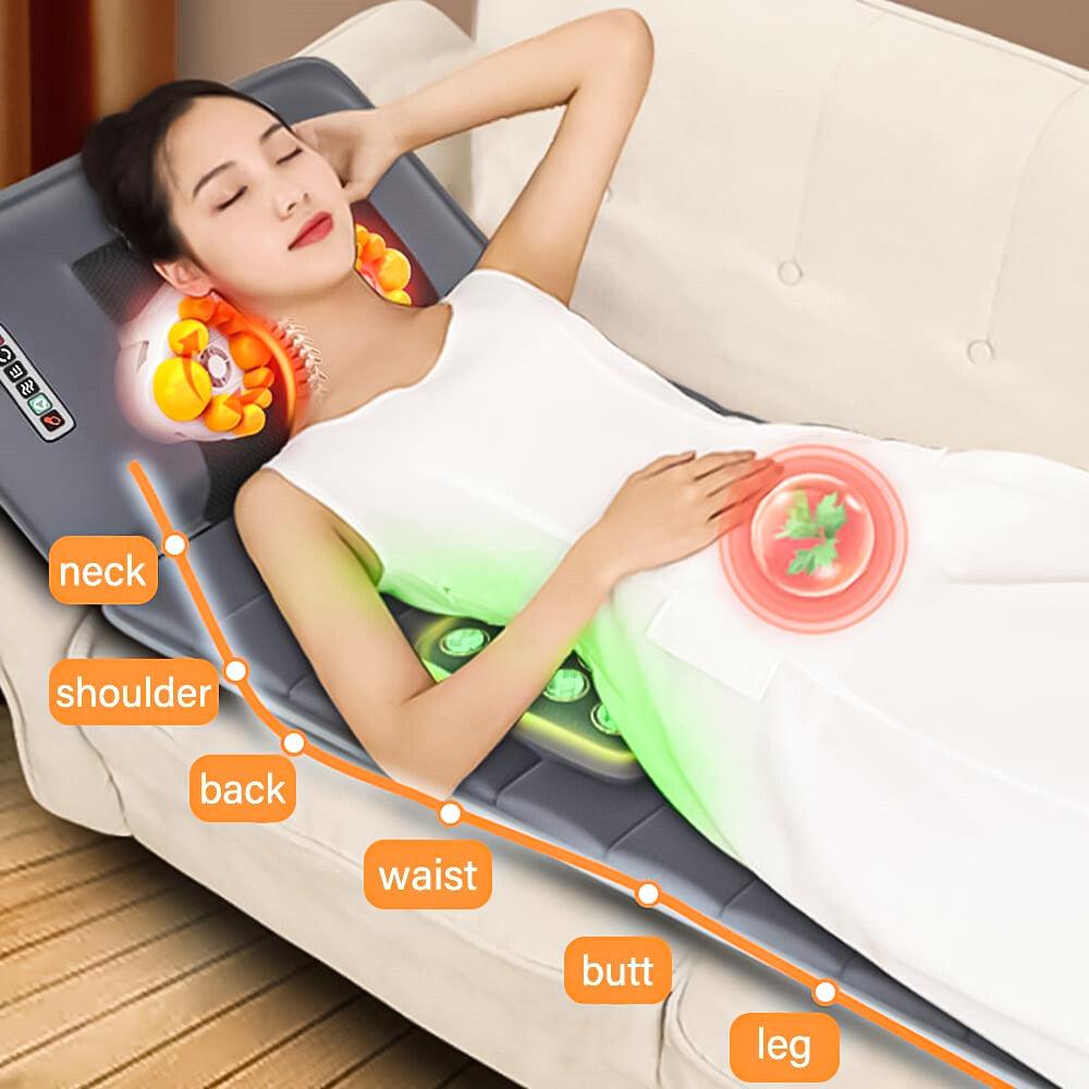 Full Body Massage Mats - 30 Heads Full Body Electric Massage Mattress Mat Heated Massager Cushion Pad