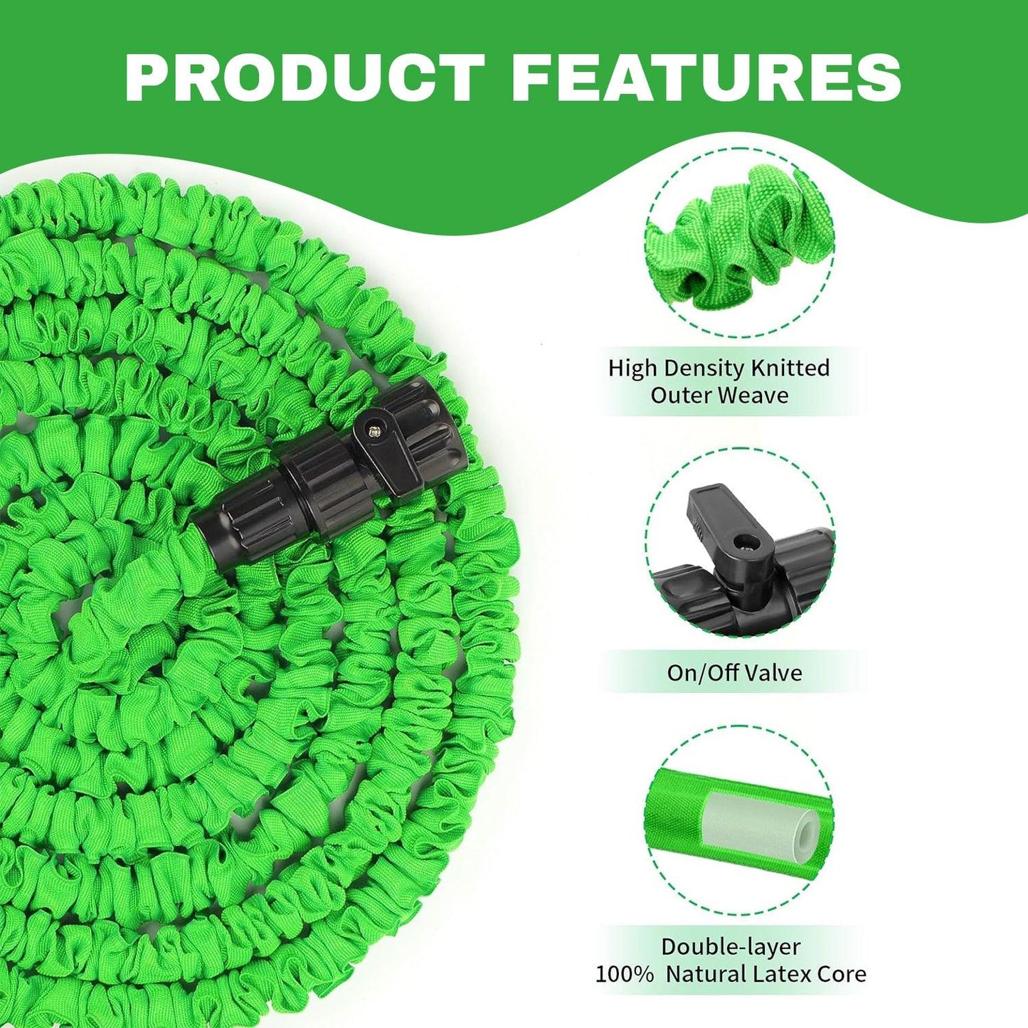 Garden Hose Pipes - 7 Function Water Spray Gun Expandable Magic Garden Hose Pipe Anti Kink
