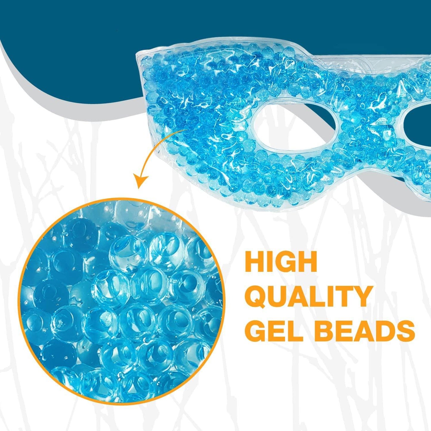 Eye Mask Cooling Gel - Reusable Cooling Eye Mask Gel with Gel beads