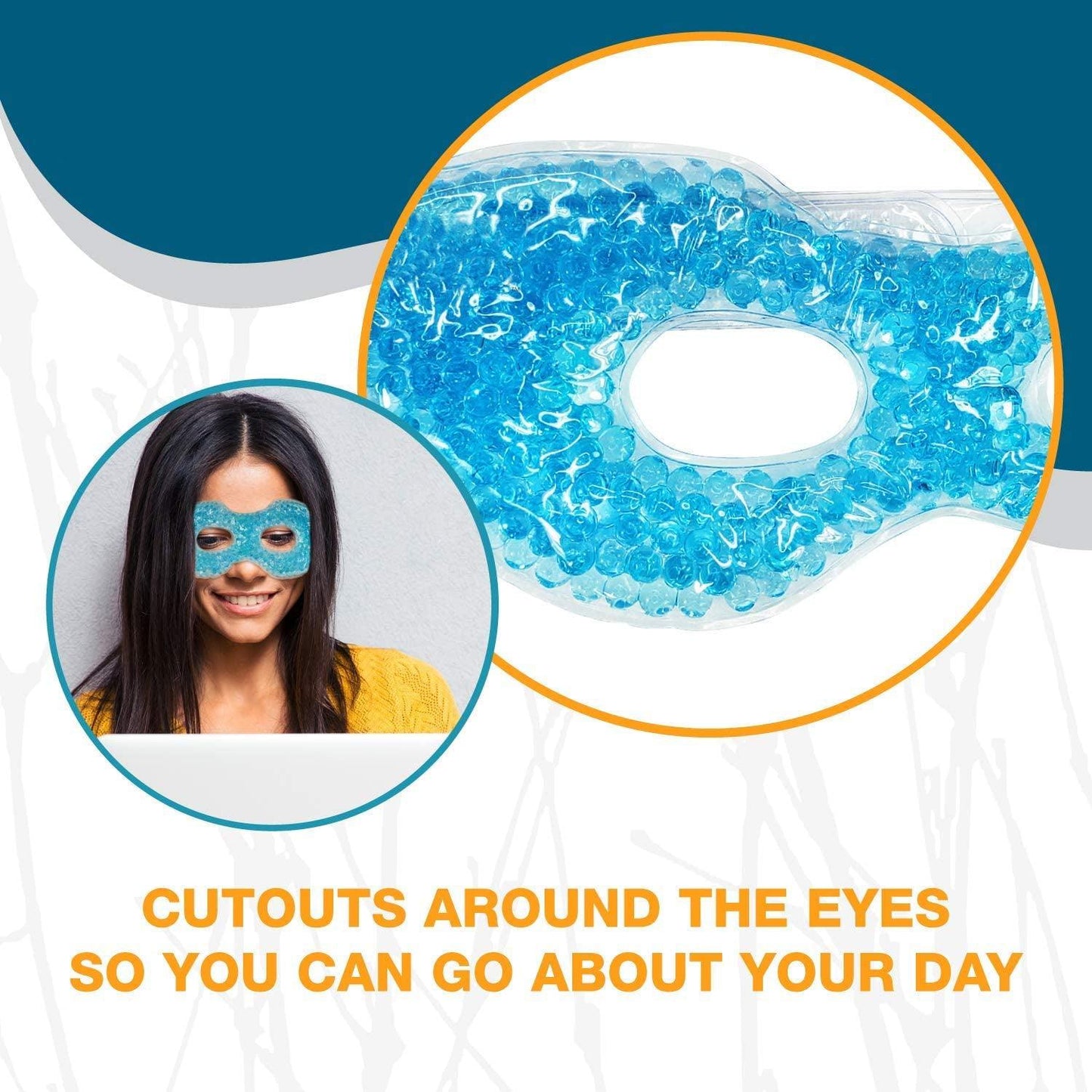 Eye Mask Cooling Gel - Reusable Cooling Eye Mask Gel with Gel beads