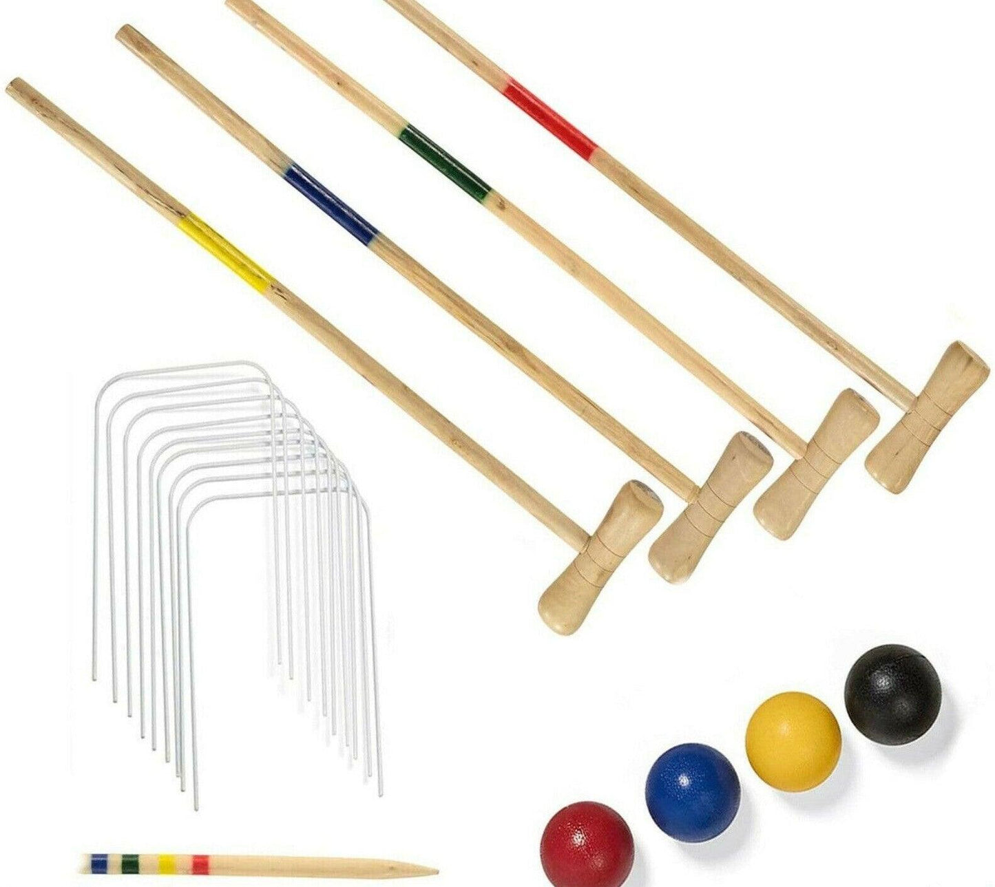 Croquet Sets UK - 4 Players Wooden Garden Lawn Outdoor Children Adult Game