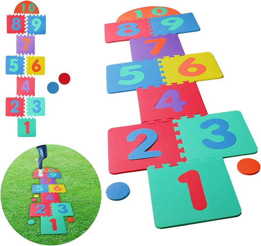 Giant Hopscotch Set - Giant Hop Scotch Indoor Outdoor Garden Family Hopscotch Game Set 210cm x 60cm