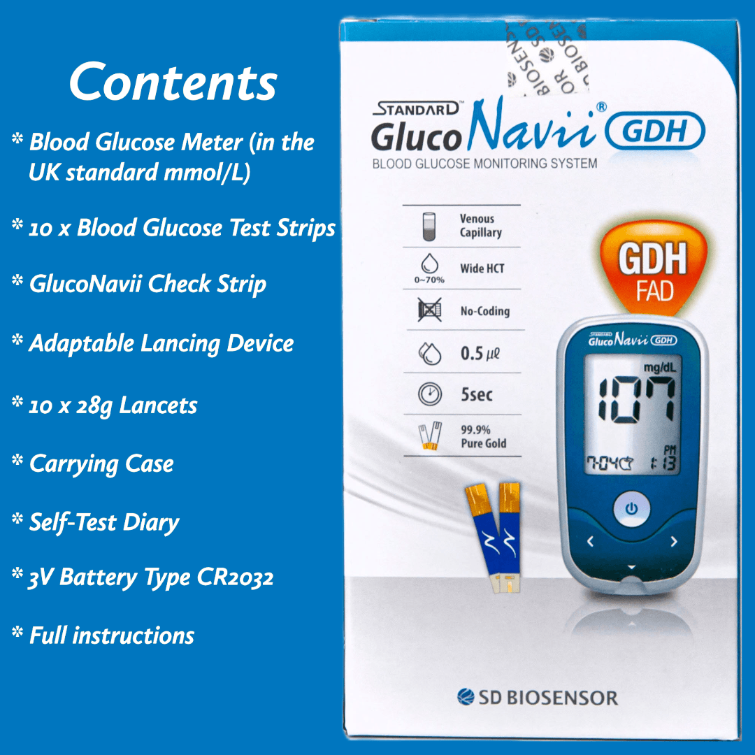Best Glucose Monitor UK - Blood Sugar Meter Glucose Monitor Starter Testing Kit for Diabetes