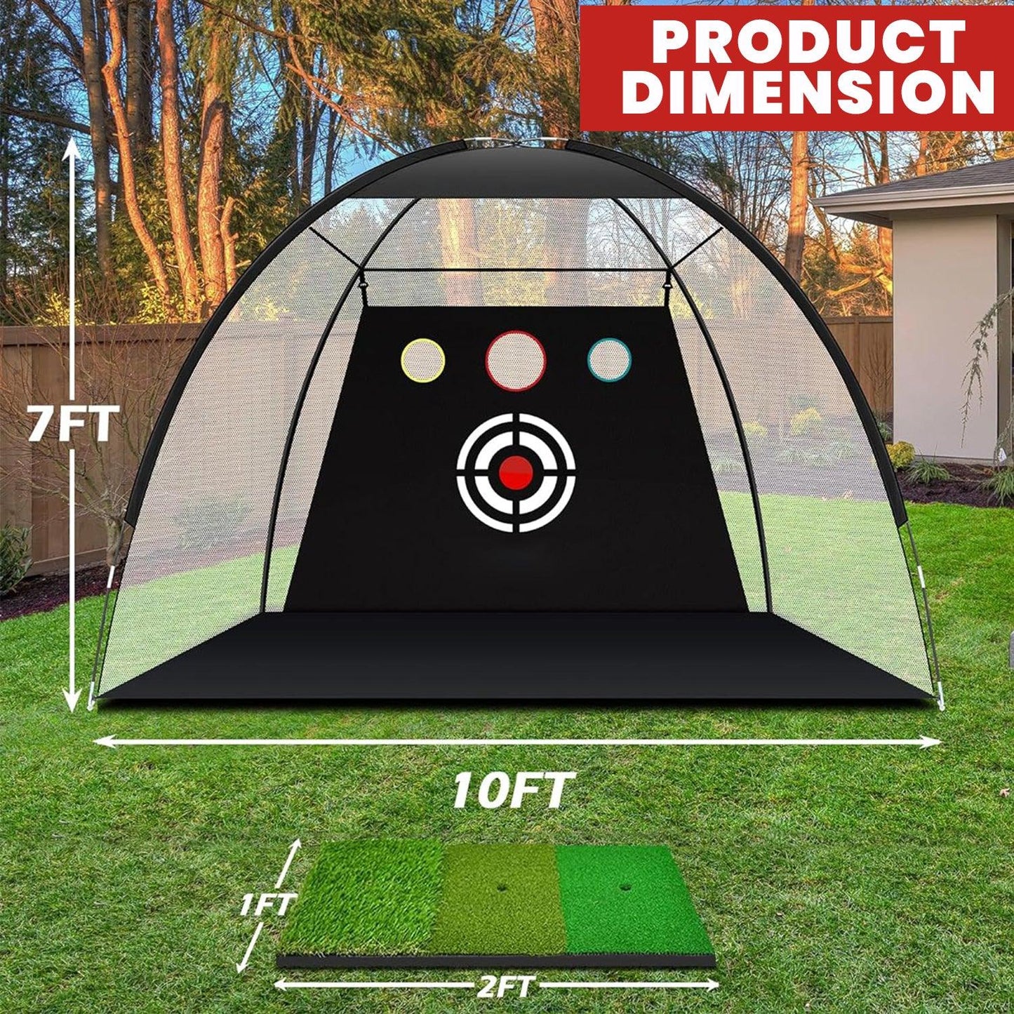 Golf Hitting Net - 2M Large Golf Practice Net Hitting Nets Driving Netting Chipping Cage Training