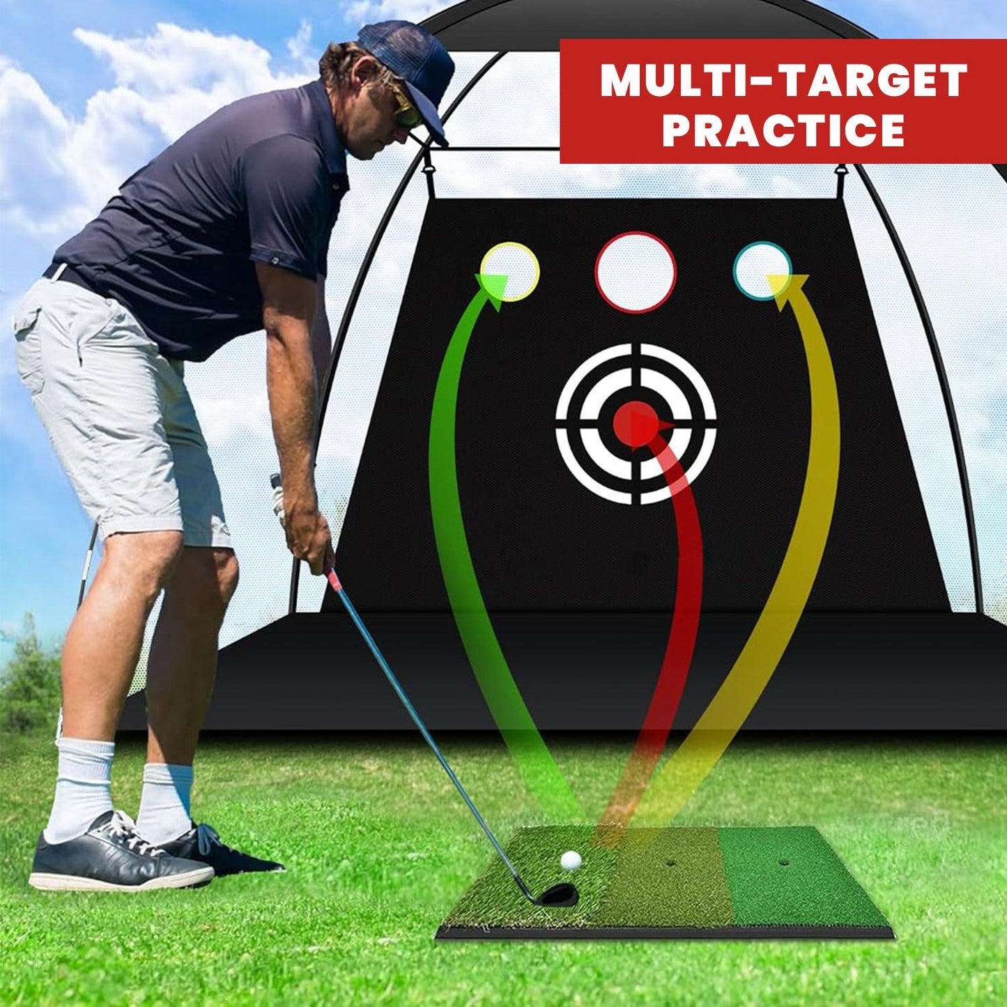 Golf Hitting Net - 2M Large Golf Practice Net Hitting Nets Driving Netting Chipping Cage Training