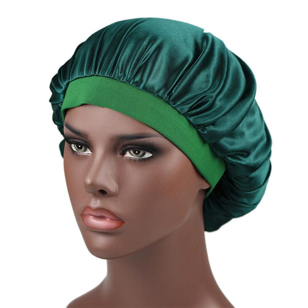 Hair Wraps for Sleeping - Bonnet Cap Long Hair Care Hat Woman Silk Satin Protection Night Head Turban Wrap