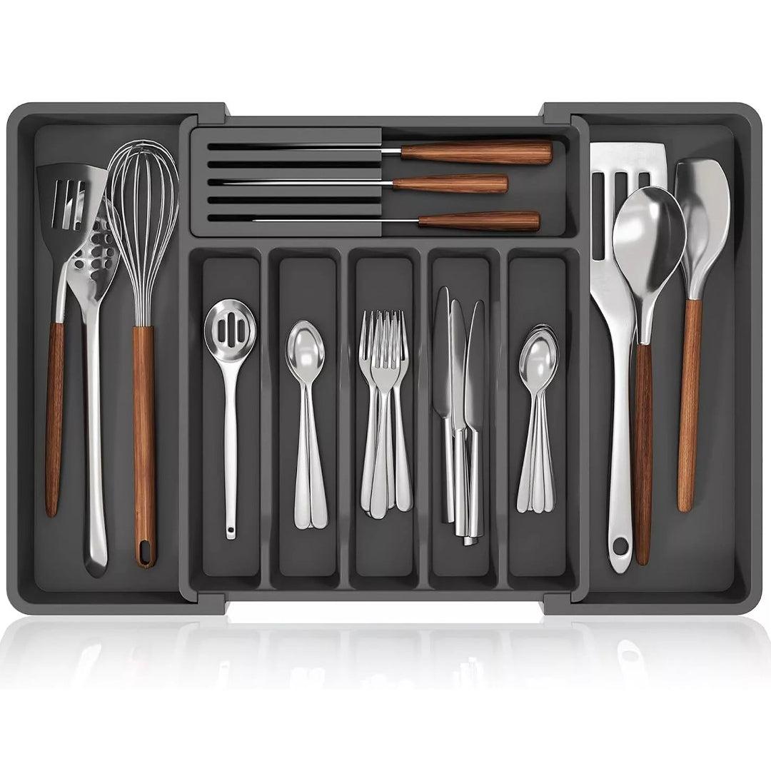 Cutlery Tray For Drawer - Extendable Drawer Organiser Insert For Kitchen Utensils Storage