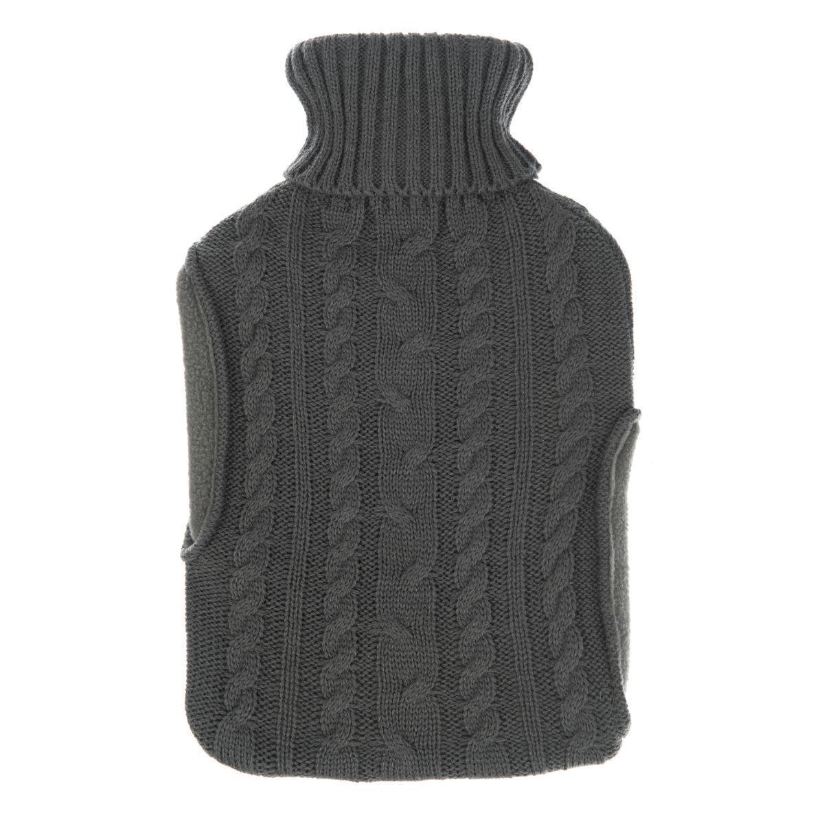 Hot Water Bag With Cover - 2L Bottle Cover Bag With Built in Pockets Knitted Soft Cozy Bag