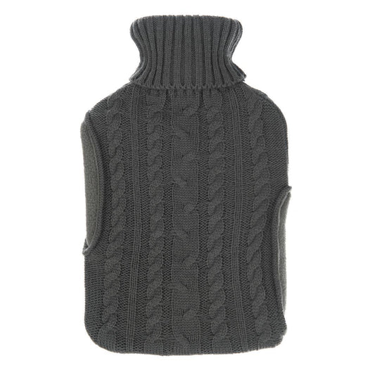 Hot Water Bag With Cover - 2L Bottle Cover Bag With Built in Pockets Knitted Soft Cozy Bag