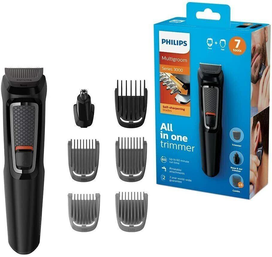 Beard Grooming Kit With Trimmer - 7 in 1 Mens Hair Clipper Cordless Electric Trimmer Shaver Rech