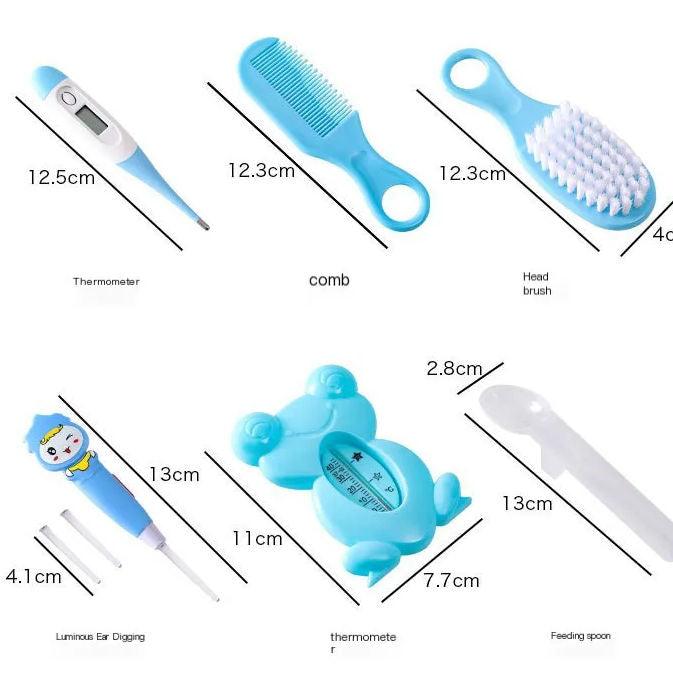 Newborn Grooming Kit - 13Pcs Multi-purpose Baby Nail Hair Health Care Grooming Brush Set