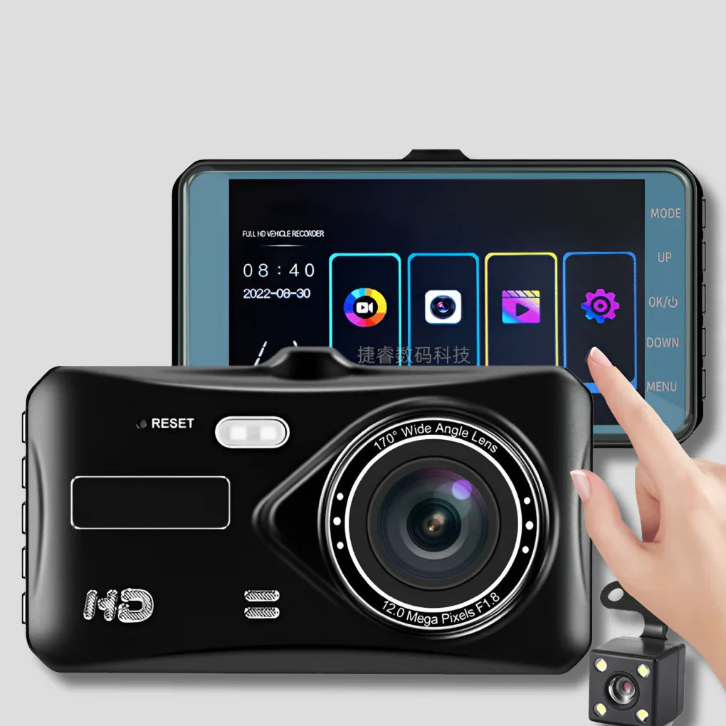 Wireless Dual Dash Camera – Front & Rear 1080P HD with Night Vision & Loop Recording