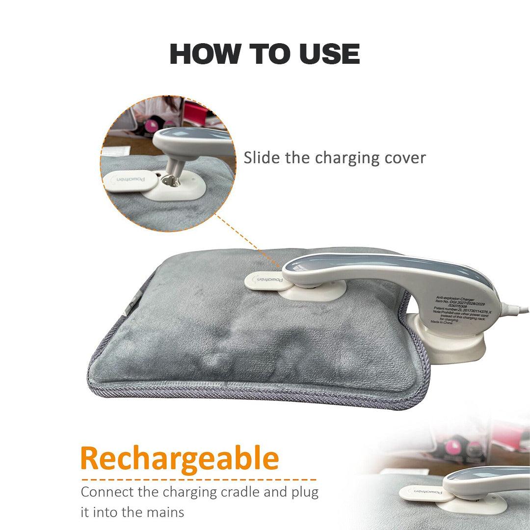 Best Electronic Hand Warmer - Rechargeable Hot Water Bottle Grey Bed Hand Warmer Massaging Heat Pad