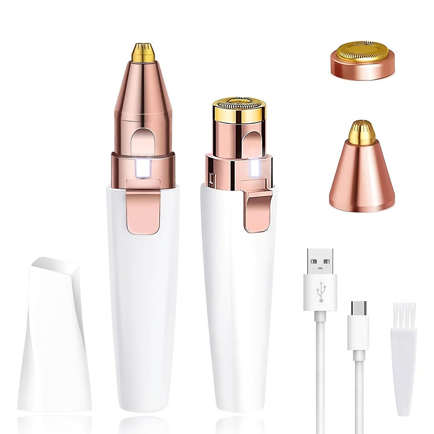 Electric Eyebrow Trimmer - 2 in 1 Eyebrow Razor and Painless Facial Hair Remover