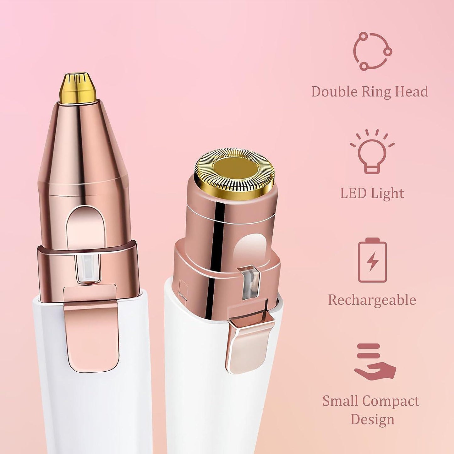 Electric Eyebrow Trimmer - 2 in 1 Eyebrow Razor and Painless Facial Hair Remover