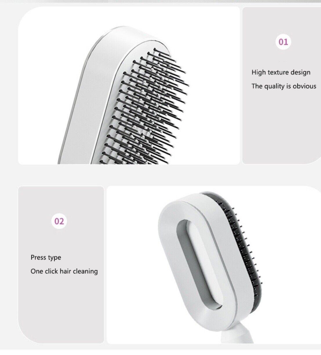 Self Cleaning Hair Brush - Air Cushion Comb Press Type Cleaning Design Comfortable Hair Brush