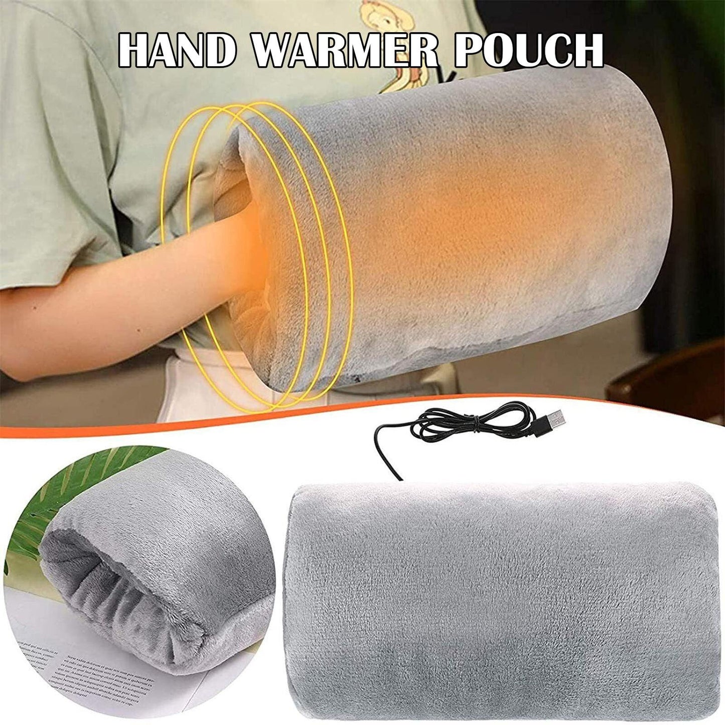 Muffler for Hands - USB Electric Hand Warmer Pouch Winter Hands Heater Bag Velvet Heating Hand Muffs