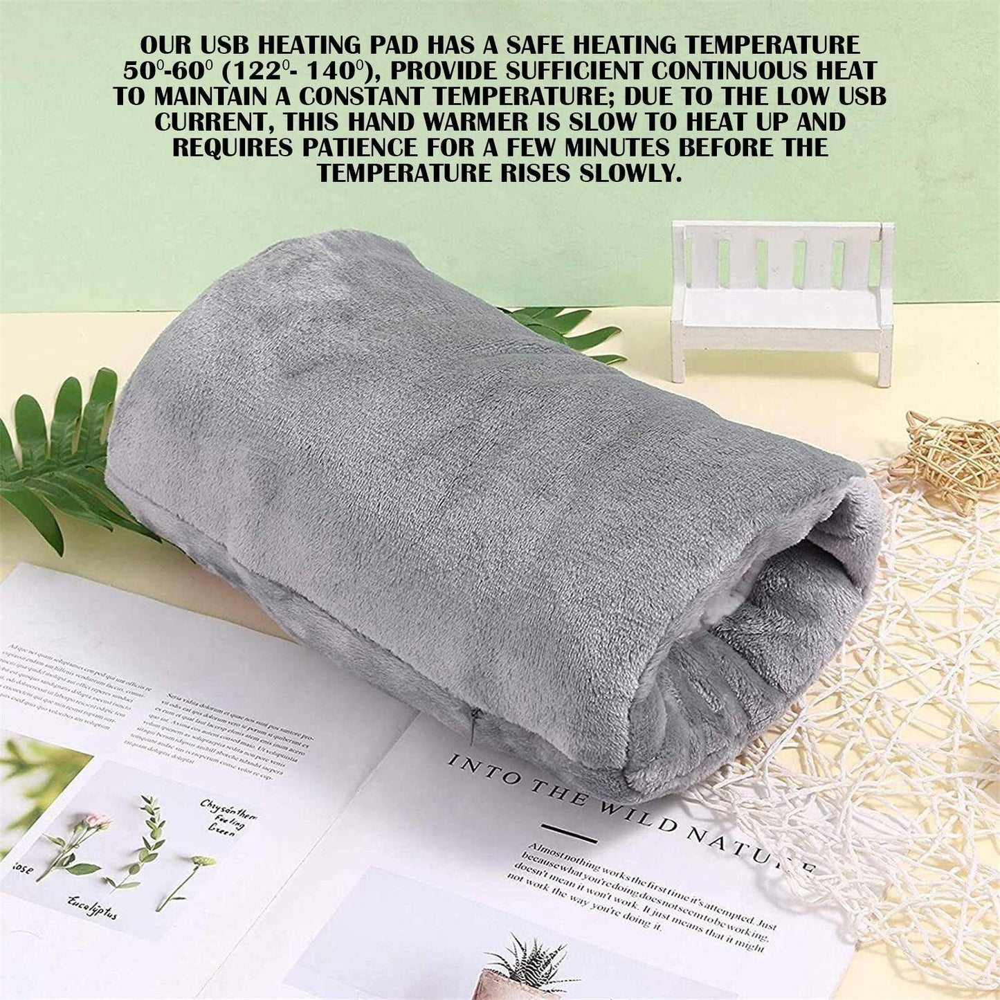 Muffler for Hands - USB Electric Hand Warmer Pouch Winter Hands Heater Bag Velvet Heating Hand Muffs