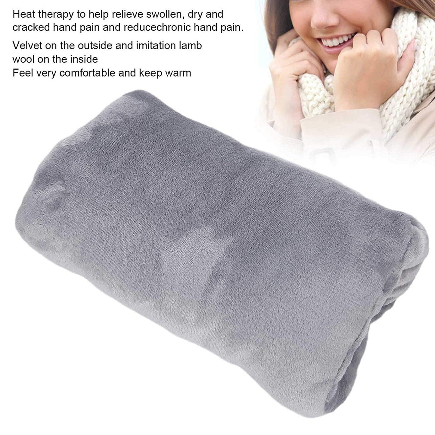 Muffler for Hands - USB Electric Hand Warmer Pouch Winter Hands Heater Bag Velvet Heating Hand Muffs