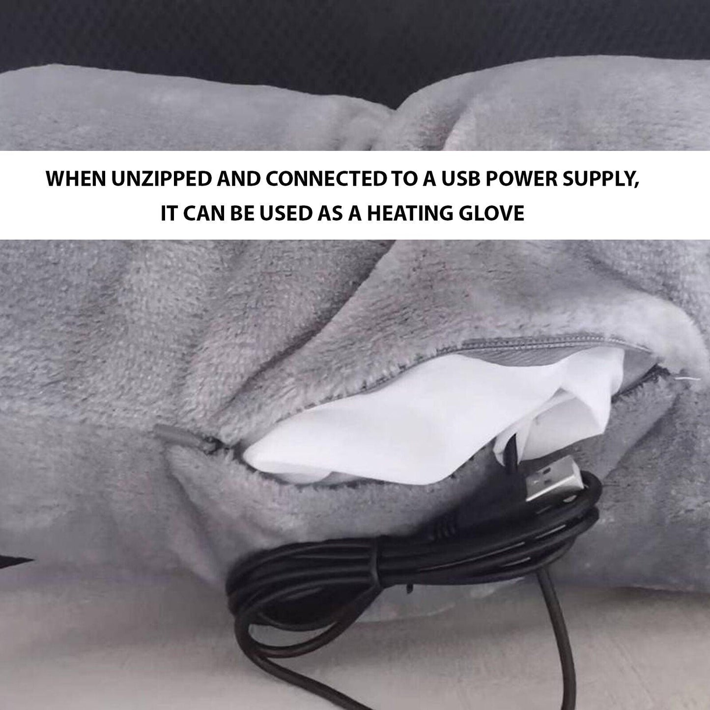 Muffler for Hands - USB Electric Hand Warmer Pouch Winter Hands Heater Bag Velvet Heating Hand Muffs