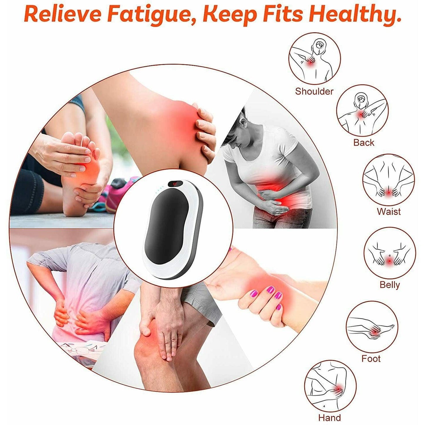 Electric Hot Rechargeable Hand Warmers - Reusable USB Hand Warmer 10000mAh Electric Portable Pocket Hand Warmers Double-sided Heat