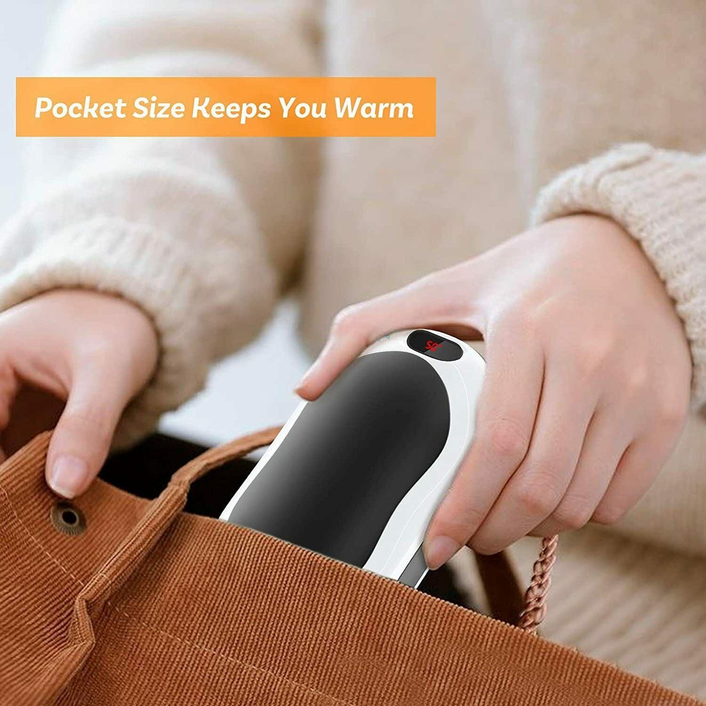 Electric Hot Rechargeable Hand Warmers - Reusable USB Hand Warmer 10000mAh Electric Portable Pocket Hand Warmers Double-sided Heat