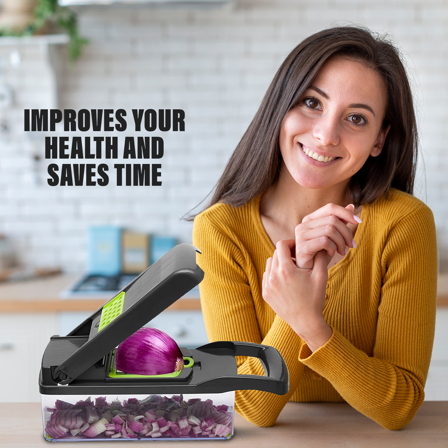 Vegetable Food Chopper – 16 in 1 Vegetable Chopper Fruit Salad Mandolin Slicer Food Dicer Cutter Peeler