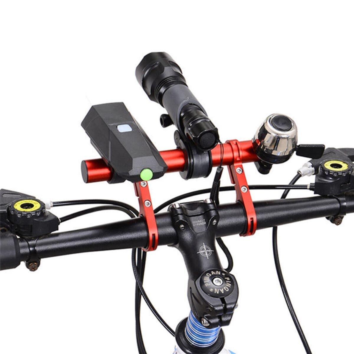 Bike Handlebar Extender - 2PCS Clamp Brackets and 1PC Hex Wrench, Aluminum Universal Bicycle Handlebar Extension for Bicycle Light, Speedometer
