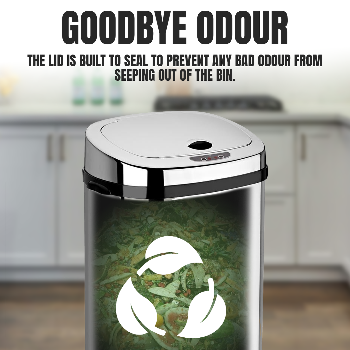 Kitchen Sensor Bin – Touchless Automatic Waste Bin with Motion Sensor & Soft Close LID