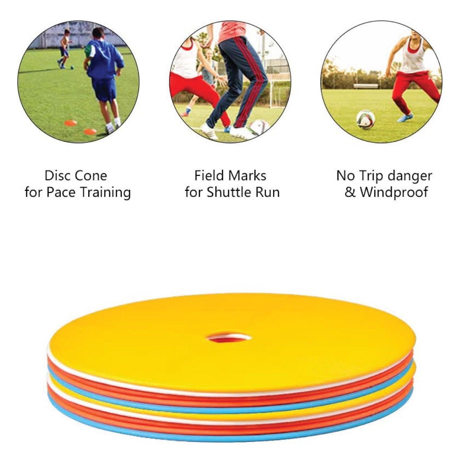 Flat Disc Markers - 1X(10Pack Flat Disc Markers Non-Slip Spots Markers Football Basketball Sports Sp