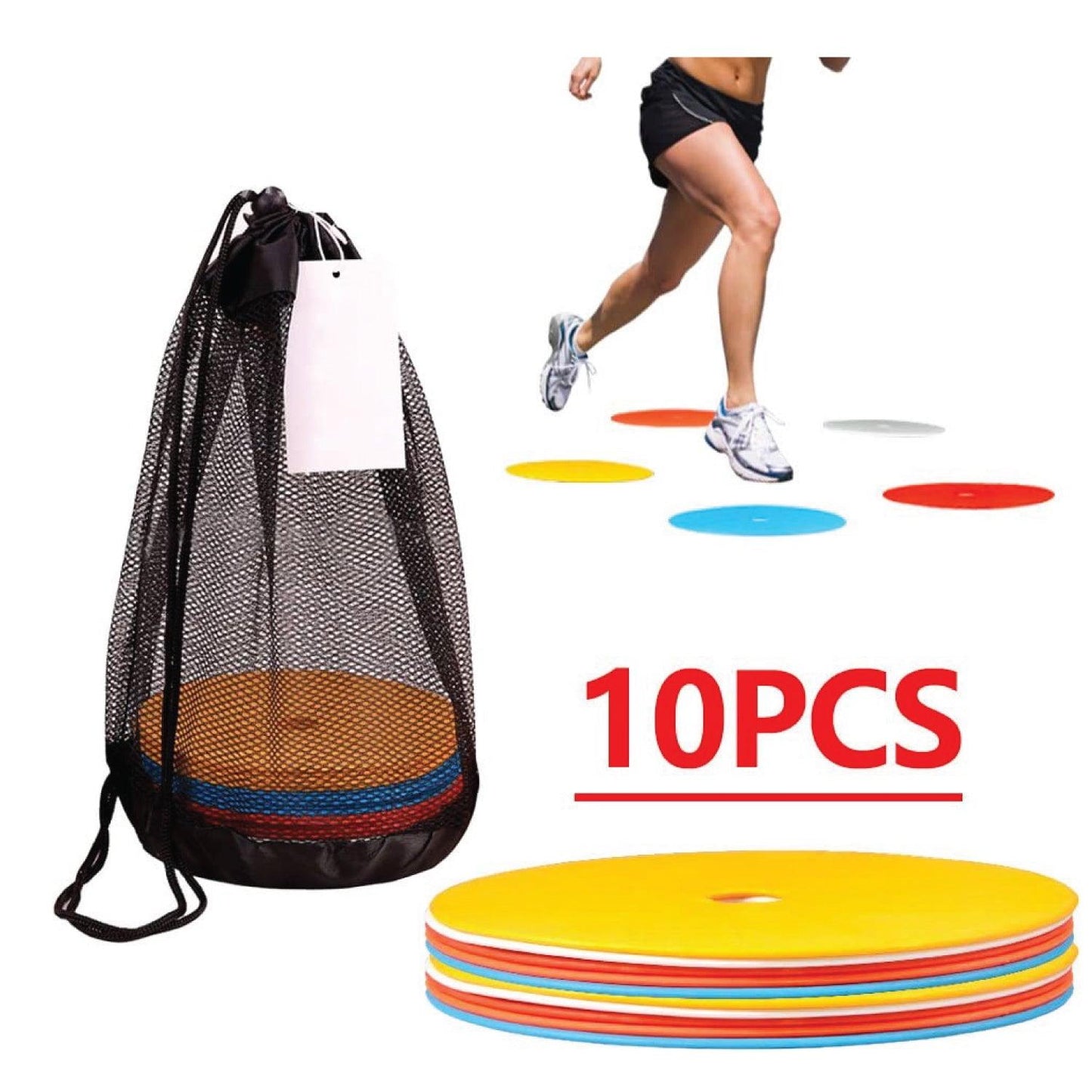 Flat Disc Markers - 1X(10Pack Flat Disc Markers Non-Slip Spots Markers Football Basketball Sports Sp