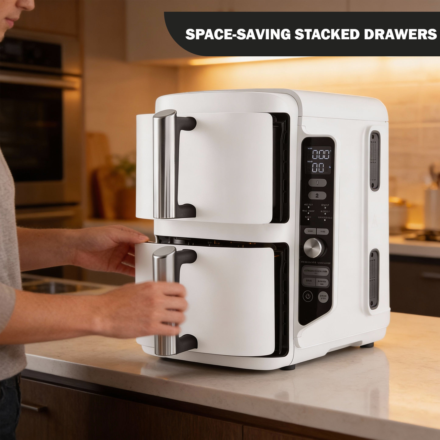 Large Air Fryer – Family Size Oil-Free Hot Air Fryer with Digital Touch Screen