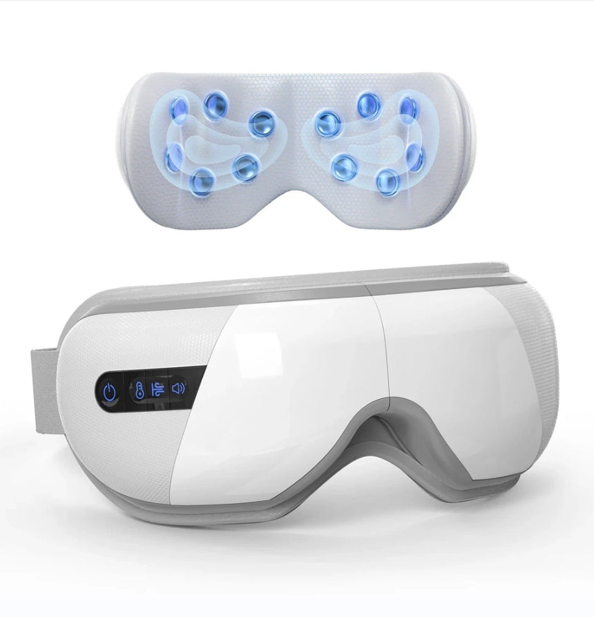 Electric Eye Massager - Rechargeable Eye Therapy Mask with Hot Compress/Air Pressure/Bluetooth Music and 5 Working Modes