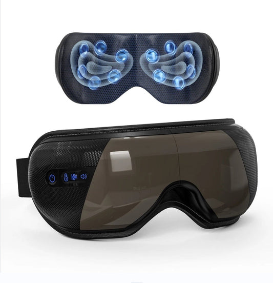 Electric Eye Massager - Rechargeable Eye Therapy Mask with Hot Compress/Air Pressure/Bluetooth Music and 5 Working Modes