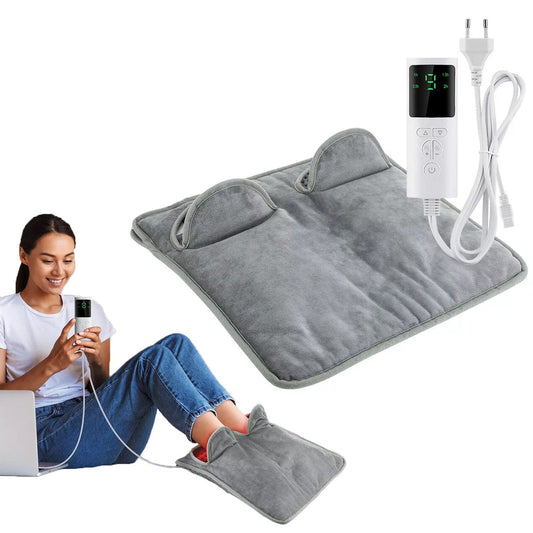 Heated Foot Pad - Electric Heating Warmer for Feet with 9 Heating Settings 4 Timers, Auto Shut Off and Machine Washable-Fast Heating Pad Cushion for Foot