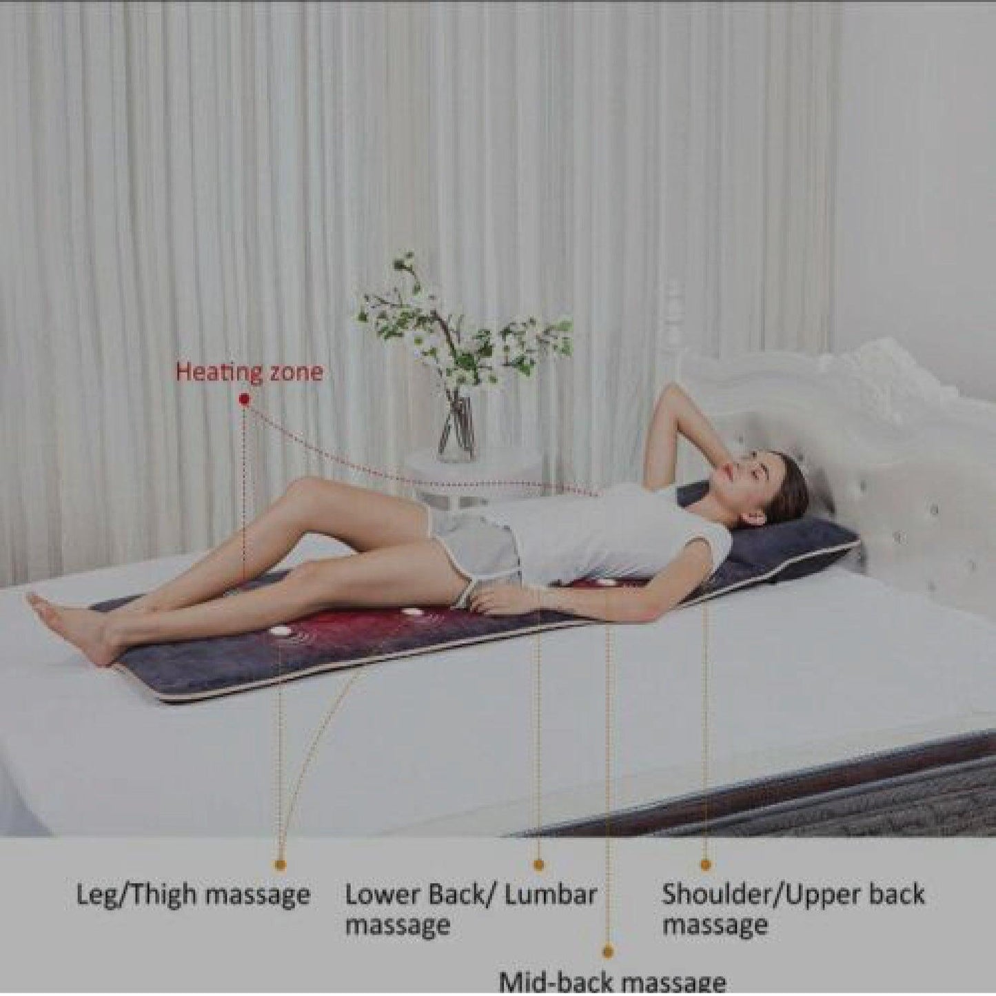 Full Body Massage Mat UK - Massage Mat with Heating, Massage Pad with 10 Vibrating Motors